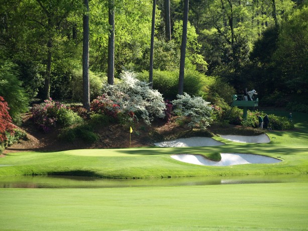 The 12th green at Augusta National Golf Club