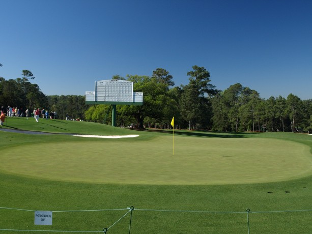 The 18th green at Augusta National Golf Club