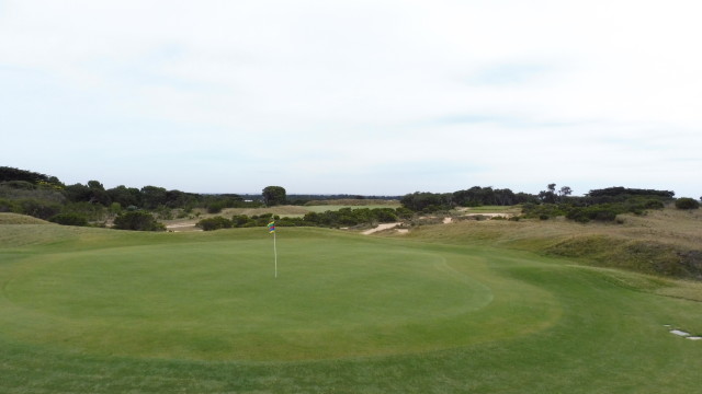 The 8th green at Barwon Heads Golf Club